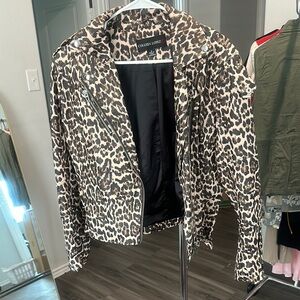 Colleen Lopez Black and Brown Leather Jacket
